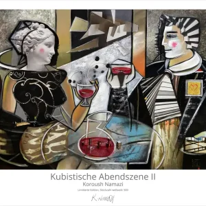 Limitierte Edition auf Papier, K. Namazi: "Kubistische Abendszene II", Fineartprint, Kollektion E&K Jetzt Kaufen