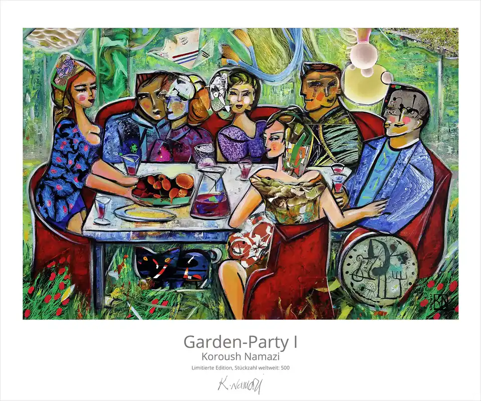 Sale Limitierte Edition auf Papier, K. Namazi: "Garden-Party I", Fineartprint, Kollektion E&K