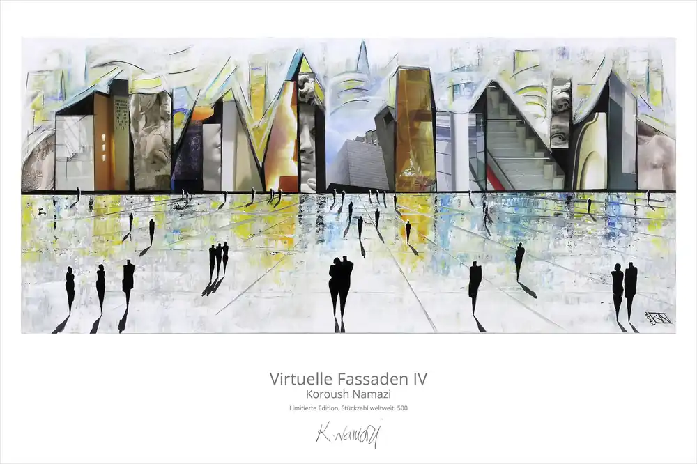 Kostenloser Versand Limitierte Edition auf Papier, K. Namazi: "Virtuelle Fassaden IV", Fineartprint, Kollektion E&K