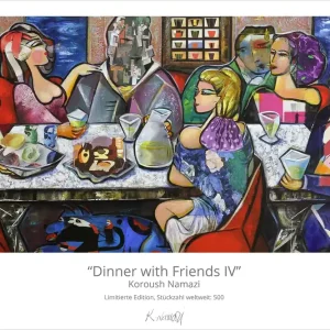 Direkt Vom Hersteller Limitierte Edition auf Papier, K. Namazi: "Dinner with Friends IV", Fineartprint