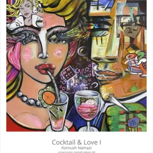 Highlight Limitierte Edition auf Papier, K. Namazi: "Cocktail & Love I", Fineartprint, Kollektion E&K