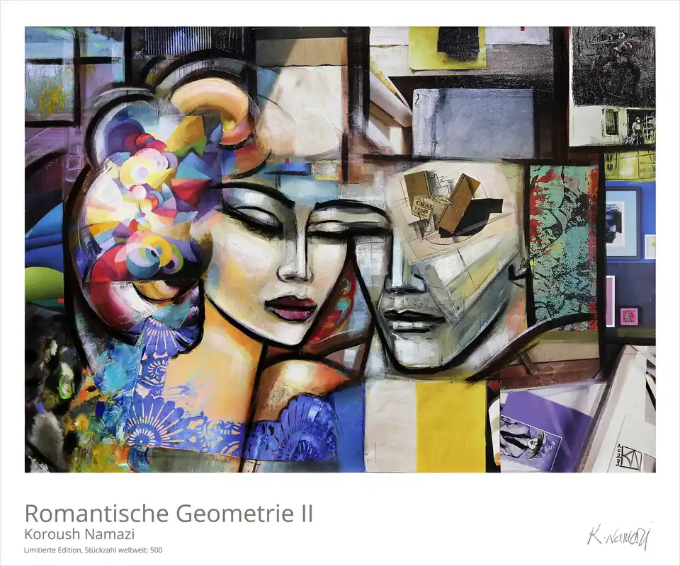 Ausverkauf Limitierte Edition auf Papier, K. Namazi: "Romantische Geometrie II", Fineartprint, Kollektion E&K
