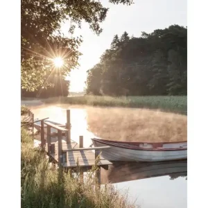 Sonnenaufgang am Steg Poster Ausverkauf