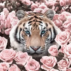 Wochenendangebot Rosa Rosen Tiger Poster