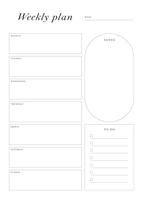 Wochenplaner Poster Neuheit