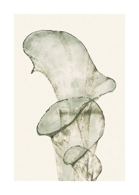 Abstraktes grünes botanisches Poster Geprüft