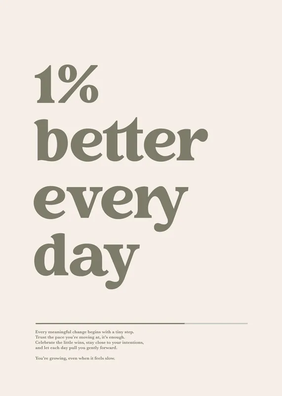 1 % besser jeden Tag Poster Sichere Zahlung