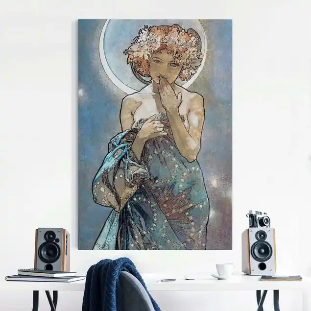 Alfons Mucha - Sterne - Der Mond Akustikbild Sichere Zahlung
