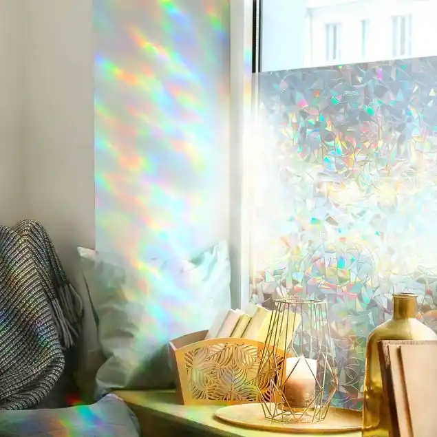 3D Regenbogen-Effekt Fensterfolie statisch haftend Milchglasfolie Aktuell