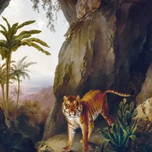 Aktuell Jacques–Laurent Agasse - Tiger in einer Höhle Poster