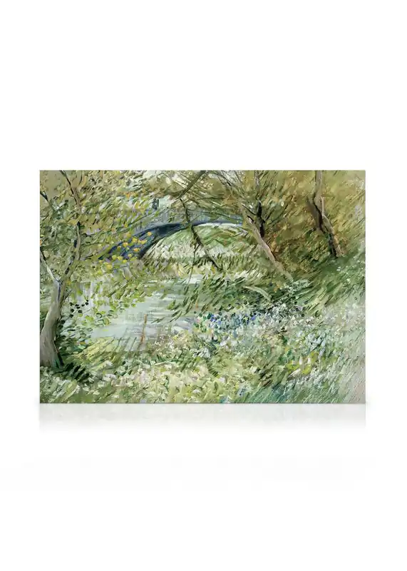 Abverkauf Van Gogh - Flussufer im Frühling Landschaft Leinwandbild