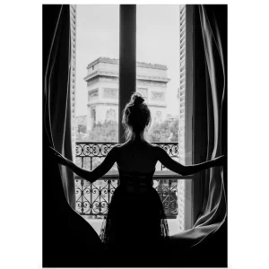 Abverkauf Girl in Paris Window Leinwand