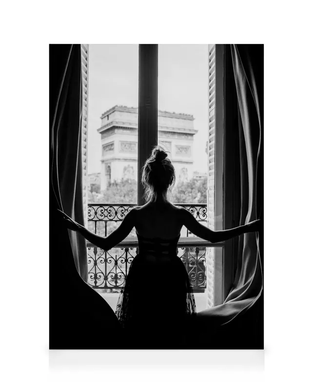 Abverkauf Girl in Paris Window Leinwand