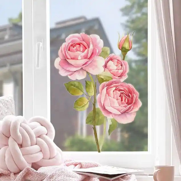 Top-Seller Aquarell Drei Rosen XXL Fensteraufkleber