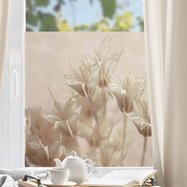 Markenprodukt Sepia Trockenblumen Fensterfolie