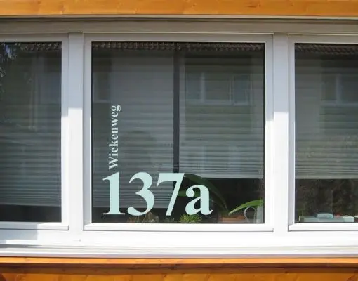 No.UL1032 WunschText Strasse und Hausnummer Fensteraufkleber Jetzt Bestellen