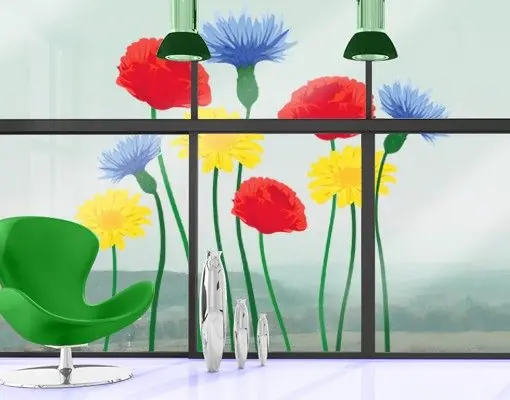 Sommerblumen Fensteraufkleber Direktkauf