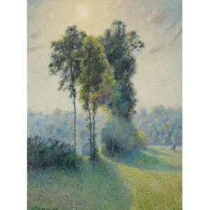 Aktuell Camille Pissarro - Landscape at Saint-Charles, Near Gisors, Sunset Leinwand