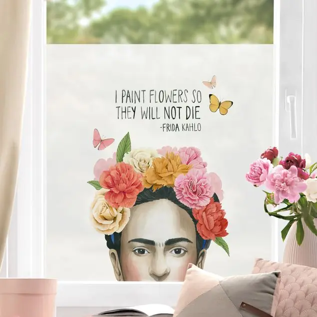 Neue Ware Fridas Gedanken - Blumen Fensterfolie
