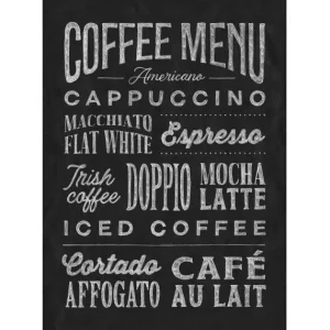 Aktuell Coffee Menu Leinwand