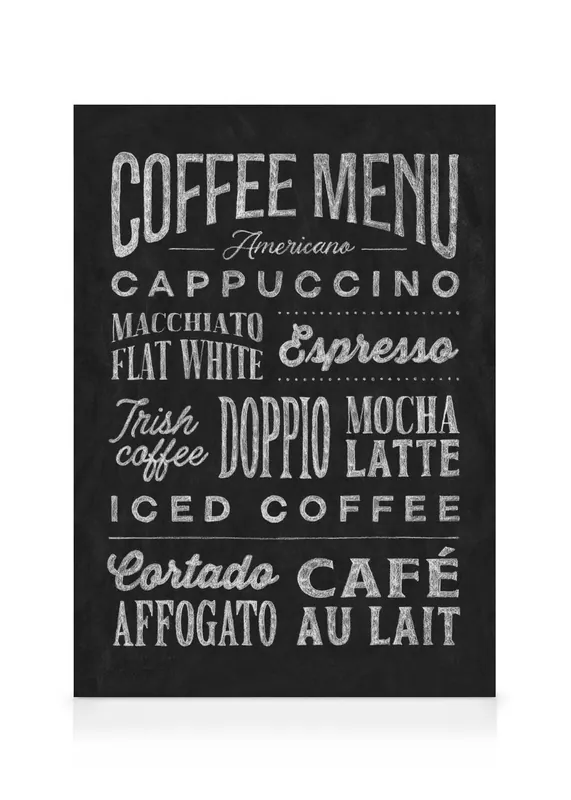 Aktuell Coffee Menu Leinwand