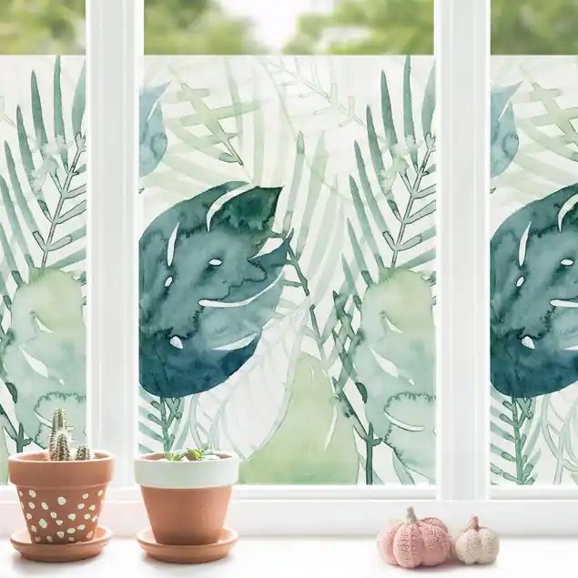 Palmwedel in Wasserfarbe I Fensterfolie Jetzt Bestellen