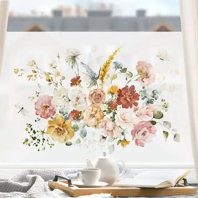 Aquarell Blüten Fensterfolie Neu Im Sortiment
