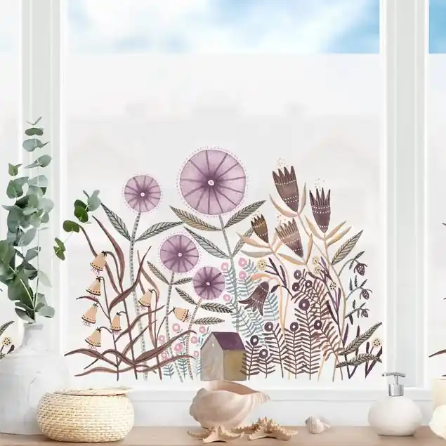 Claudia Voglhuber - Blumenmeer Violett Fensterfolie Highlight