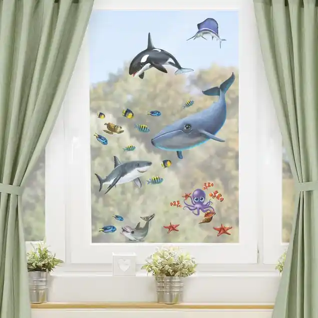 Sale Tiere im Meer Fensteraufkleber