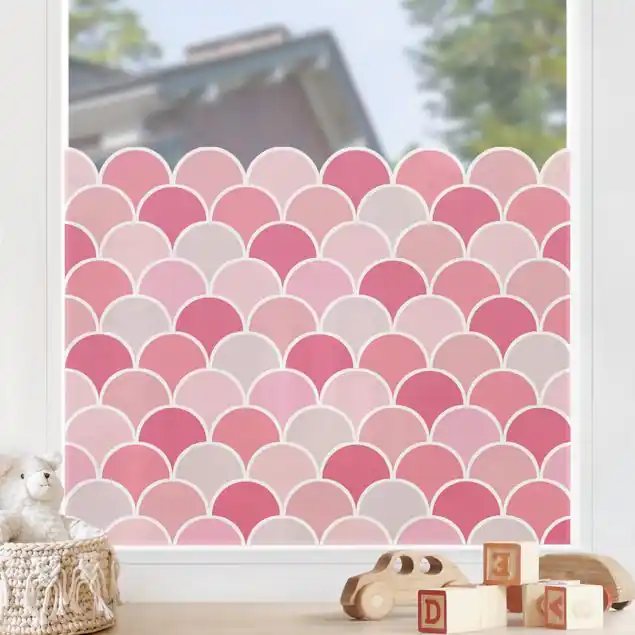 Fächer Muster Pink Fensterfolie Preis Gesenkt