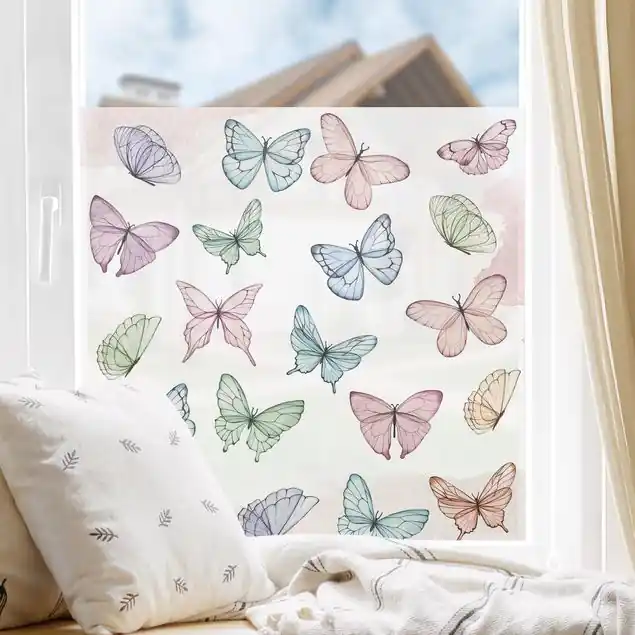 Direkt Vom Hersteller Schmetterlinge Aquarell Pastell Fensterfolie