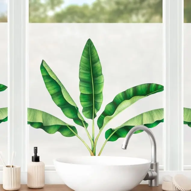 Markenprodukt Aquarell Bananenpalme XXL Fensterfolie