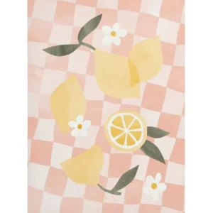 Abstraktes Zitronen-Picknick Leinwandbild Markenware