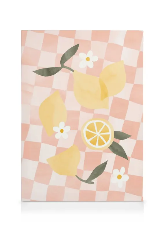 Abstraktes Zitronen-Picknick Leinwandbild Markenware