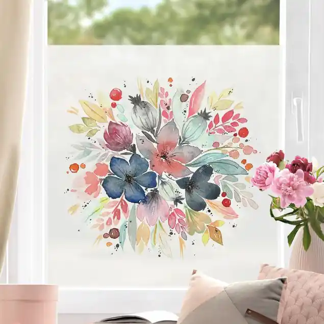 Kracherpreis Esther Meinl - Aquarell Herbst Bouquet Fensterfolie