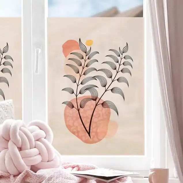 Kostenloser Rückversand Boho Blätter VI Fensterfolie