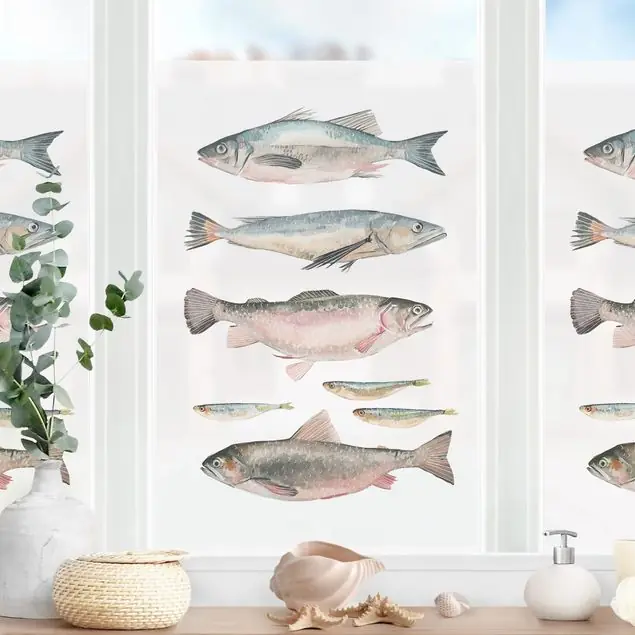 Sieben Fische in Aquarell I Fensterfolie Garantierte Lieferung
