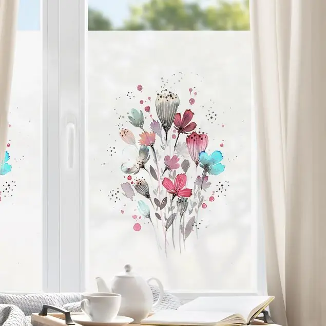Sale Esther Meinl - Aquarell Blumen im Frühling Fensterfolie