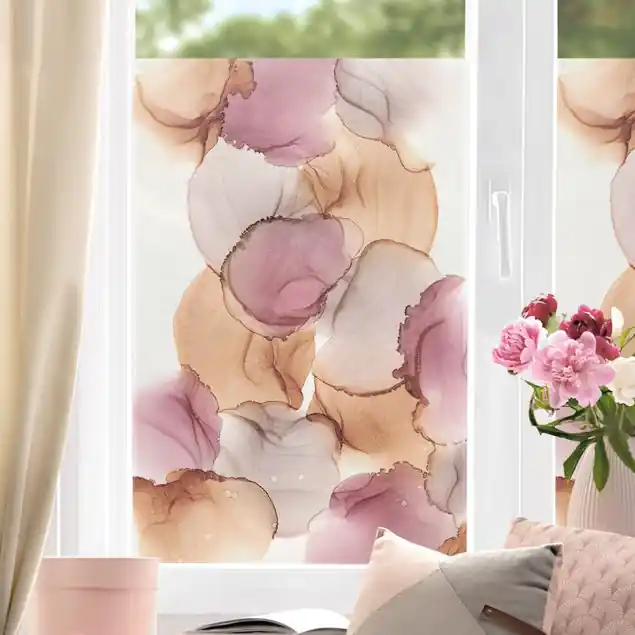 Herbstschwingungen in Purpur und Kupfer Fensterfolie Billig