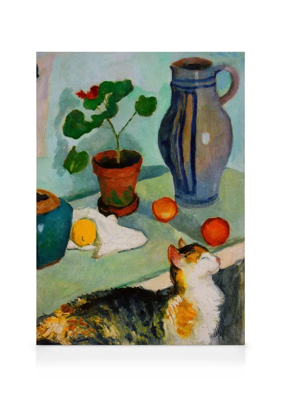 Abverkauf August Macke - The Ghost in the House Stalls - Still Life with a Cat Leinwandbild