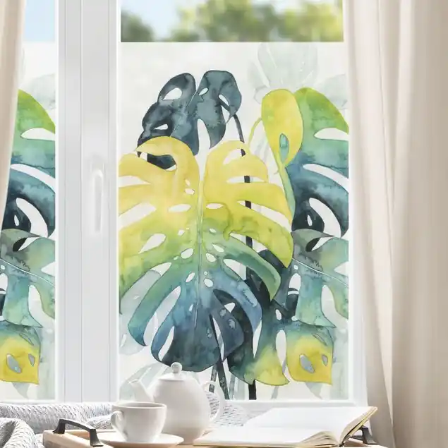 Jetzt Bestellen Tropisches Blattwerk - Monstera Fensterfolie