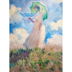 Abverkauf Monet - Frau mit Sonnenschirm, nach links blickend Leinwandbild