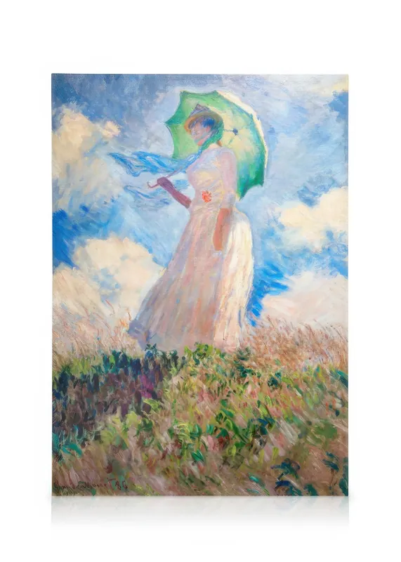 Abverkauf Monet - Frau mit Sonnenschirm, nach links blickend Leinwandbild