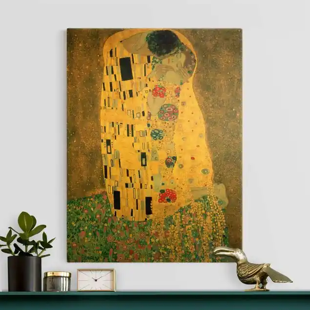 Kostenloser Versand Gustav Klimt - Der Kuß Leinwandbild