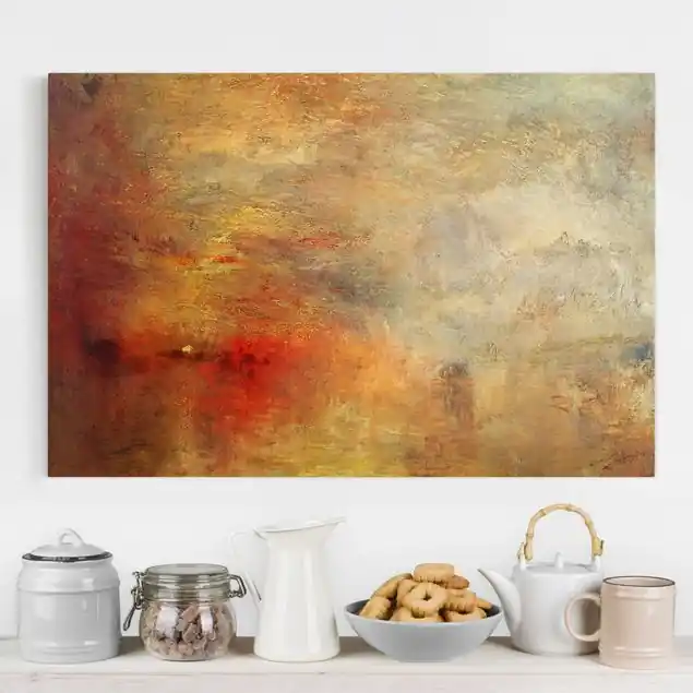Joseph Mallord William Turner - Sonnenuntergang über einem See Leinwandbild – Canvas Heißes Angebot