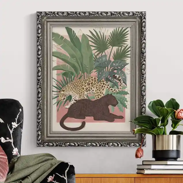 Kracherpreis Majestätische Wildkatzen Gerahmtes Leinwandbild