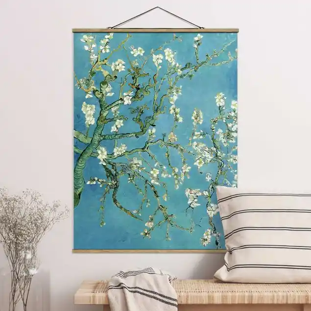 Vincent van Gogh - Mandelblüte Stoffbild - Hochformat Billig