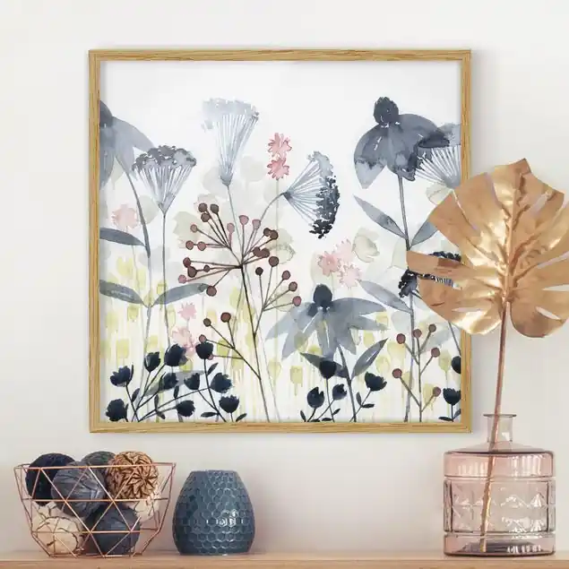 Angebot Wildblumen Aquarell I Bild mit Rahmen - Quadrat