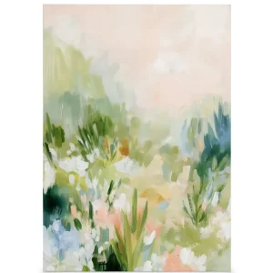 Abstraktes Blumenwiesen Leinwandbild Bestpreis