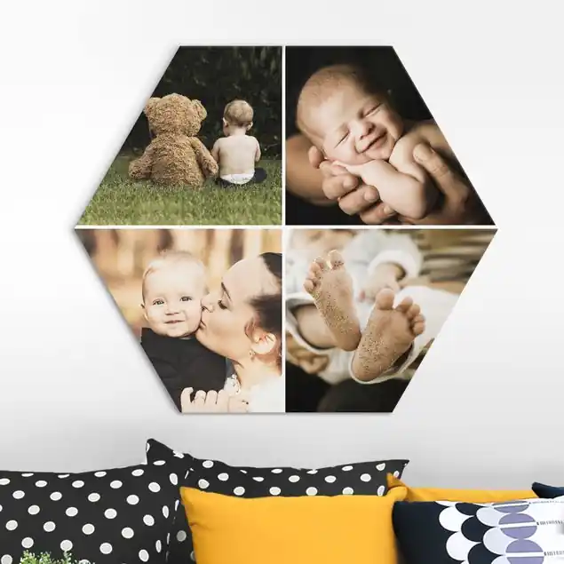 Hexagon Bild Alu-Dibond seidenmatt selbst gestalten Hexagon Bild Alu-Dibond Designer Gratis Versand